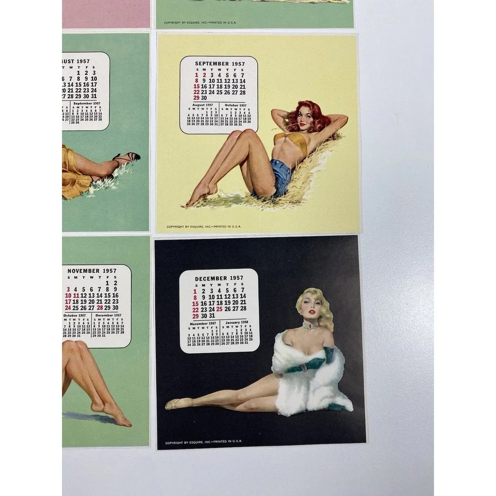 1957 Esquire‎ Magazine Desktop Pinup Calendar Holder ~ 12 Months
